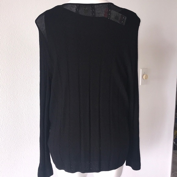 NWT Sigrid Olsen Black Cardigan Set Size xl - Picture 3 of 7